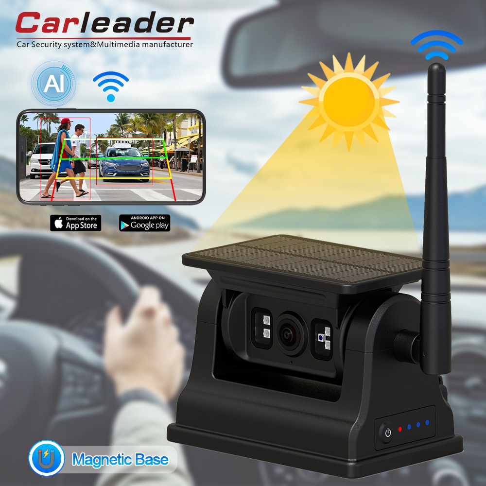 Kamera sandaran RV solar magnetik 1080p untuk iOS Android