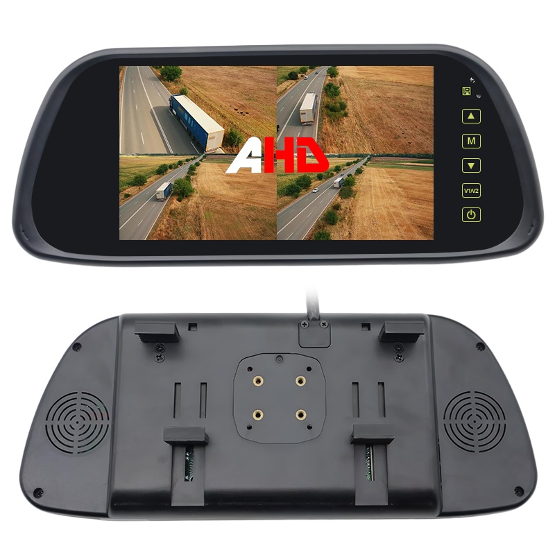 2 dalam 1 Pemasangan 7 inci Quad Ahd Rearview Mirror Monitor