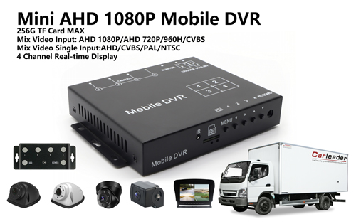 Kit DVR Mudah Alih 4CH AHD 1080P dengan 4 Kamera HD