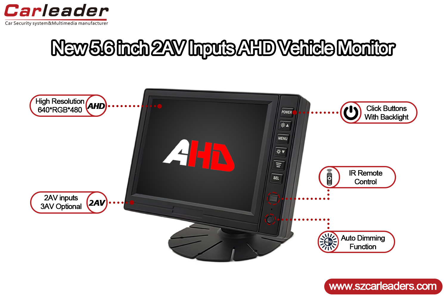 Monitor AHD Panel Digital TFT LCD 5 inci