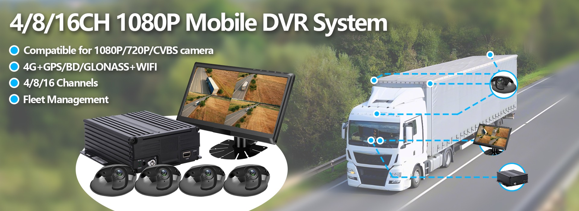 4/8/16CH 1080p Sistem DVR Mudah Alih