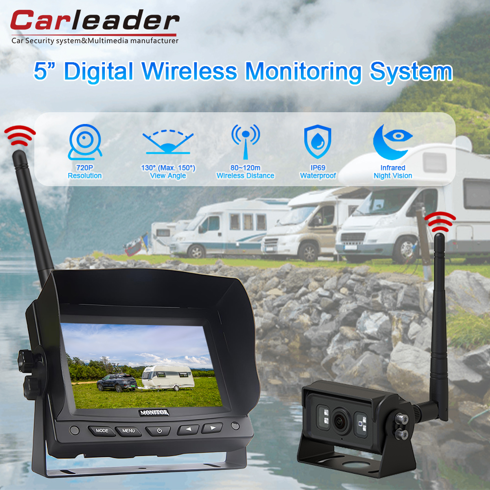 Naik taraf ke Pemantauan Smarter dengan Carleader 5-inci 2.4G LCD TFT Digital Wireless System