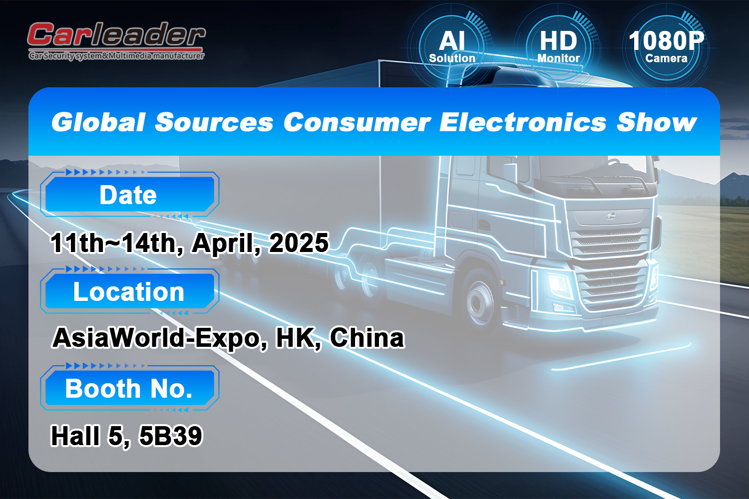 Selamat datang untuk melawat gerai kami di Sumber Global Sumber Elektronik Pengguna ---- Shenzhen Carleader