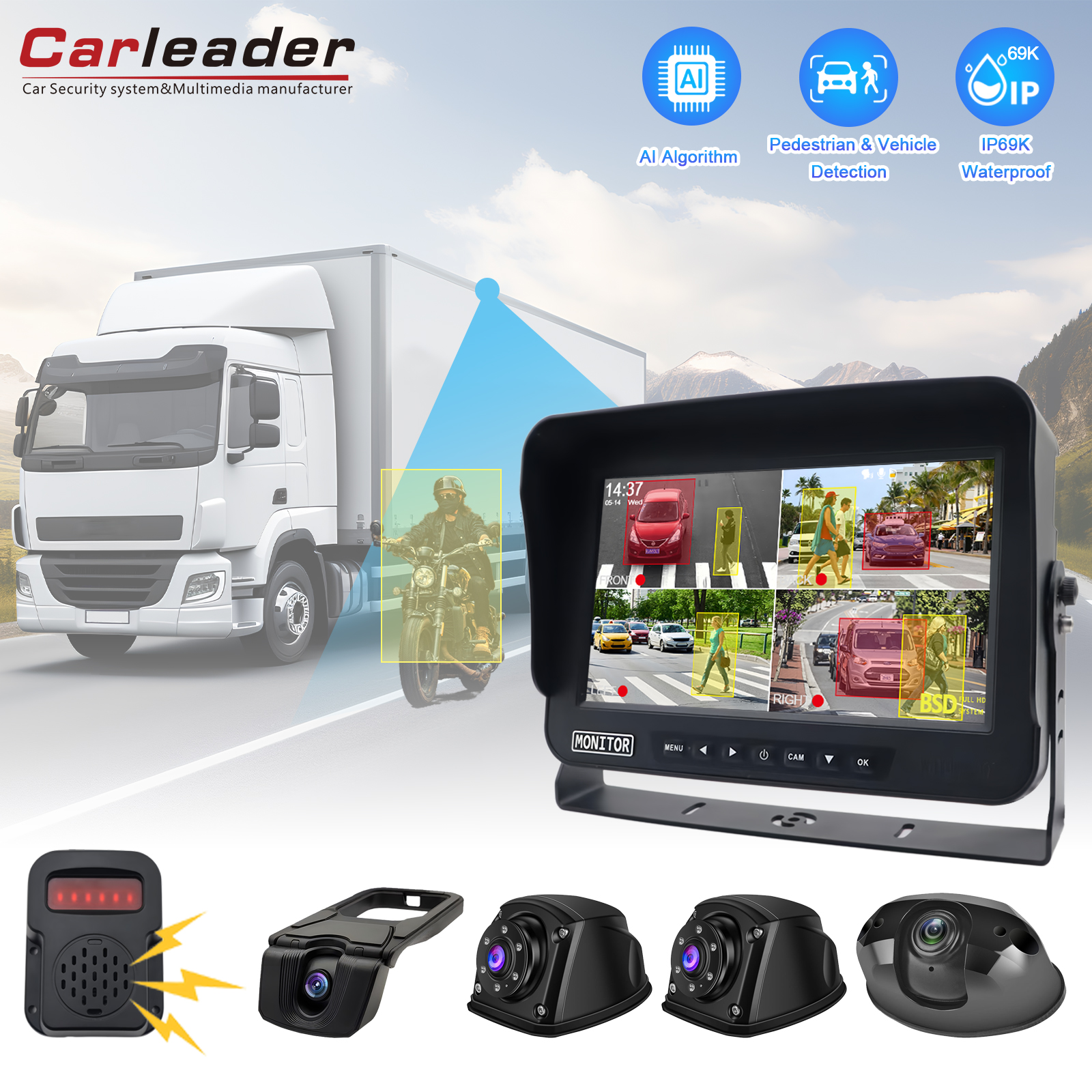 Meningkatkan Keselamatan Memandu dengan Carleader 10.1 inci Kenderaan BSD BSD Blind Spot Detection System