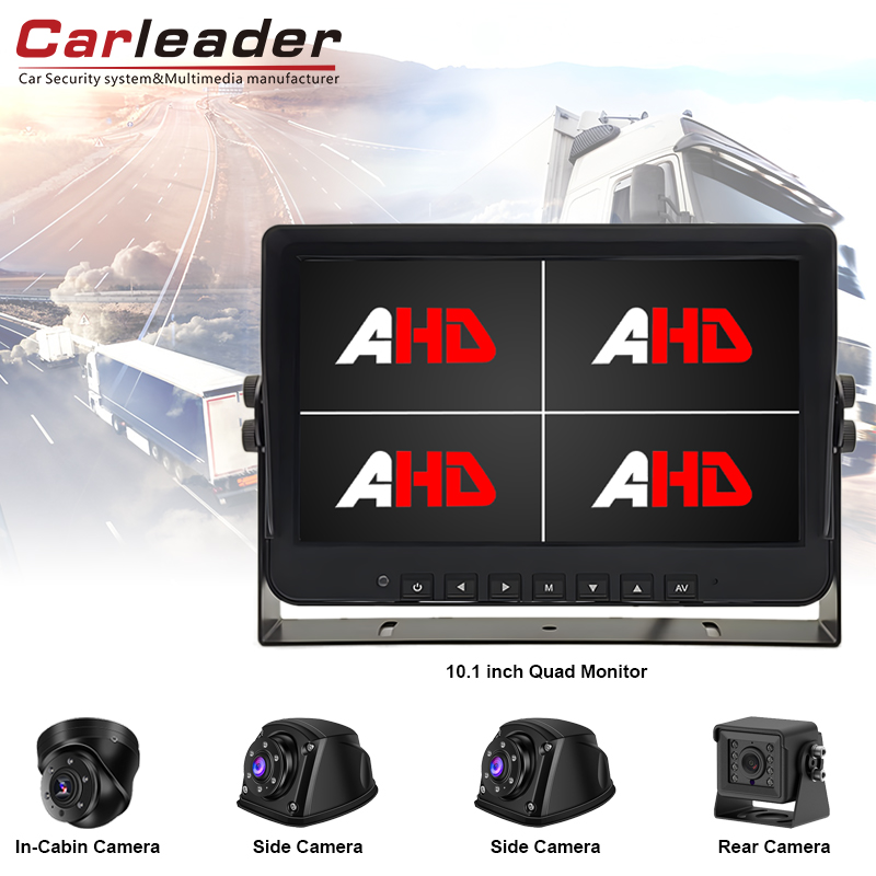 Naik taraf pengalaman pemantauan anda dengan Carleader 10.1 inci 4AV Input Quad View AHD Kenderaan dan Kit Kamera