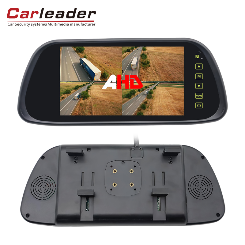 Naik taraf visi kenderaan anda dengan Carleader 2 dalam 1 pemasangan 7 inci Quad Ahd Rearview Mirror Monitor