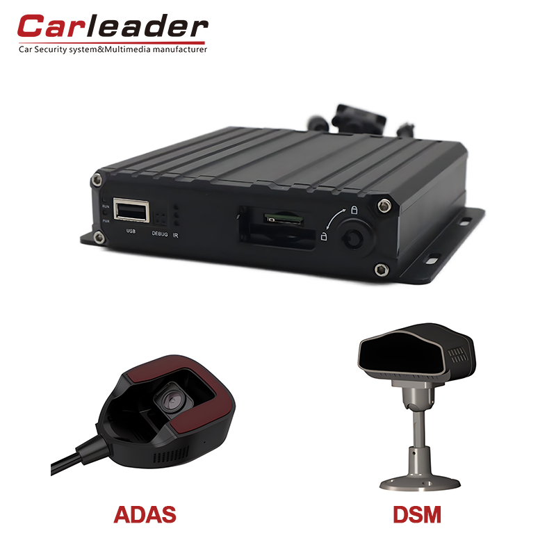 Carleader 4CH AI Pintar Mobile DVR dengan DSM dan ADAS kamera hidup, pemacu pintar