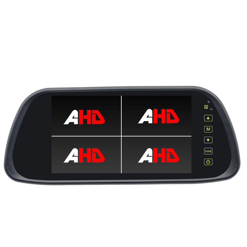 Carleader 7 Inch 4CH Quad AHD Monitor Cermin Pandangan Belakang Menyokong Pemasangan Dwi