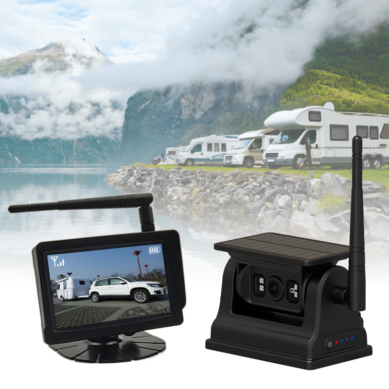 Sistem Kamera Kenderaan Magnet Boleh Dicas Semula Berkuasa Suria Tanpa Wayar 5-inci --- Rakan Kongsi Terbaik Anda untuk Pemanduan Lebih Selamat