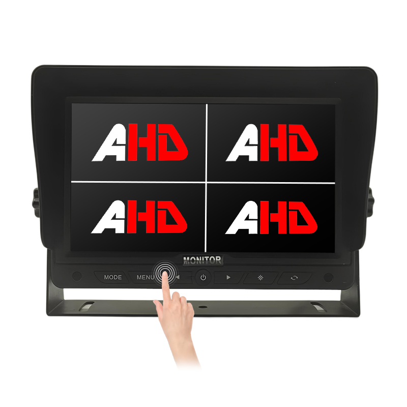 Carleader 7 Inch Quad Split Screen AHD Touch Buttons Membalikkan Monitor