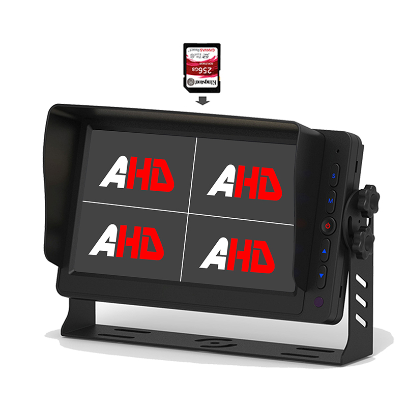 Carleader 7 Inch Quad Display Truck Rakaman Video Monitor AHD