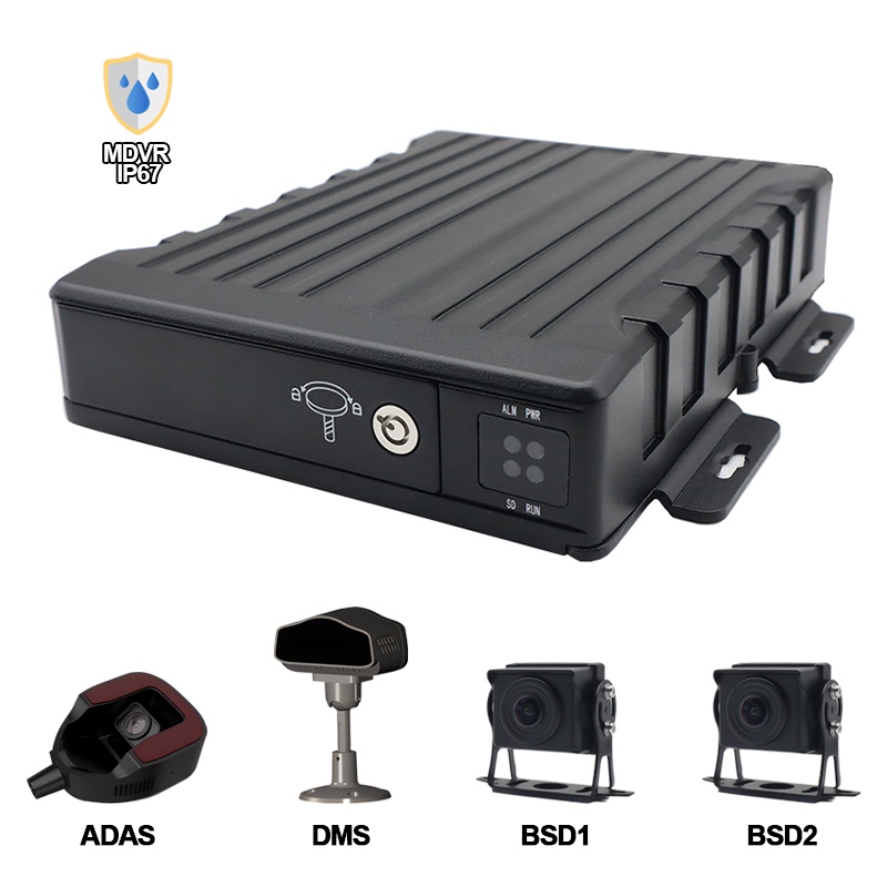 4CH IP67 AI SD SD Mobile DVR Sokongan ADAS+DMS+BSD
