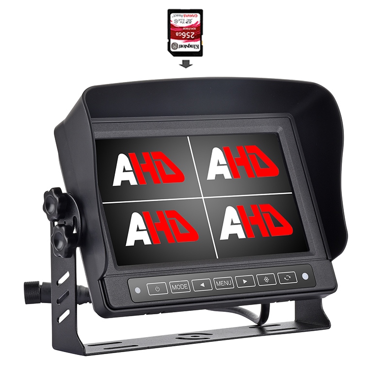 Monitor AHD Rakaman Video Lori Empat Paparan Kalis Air 7 Inci