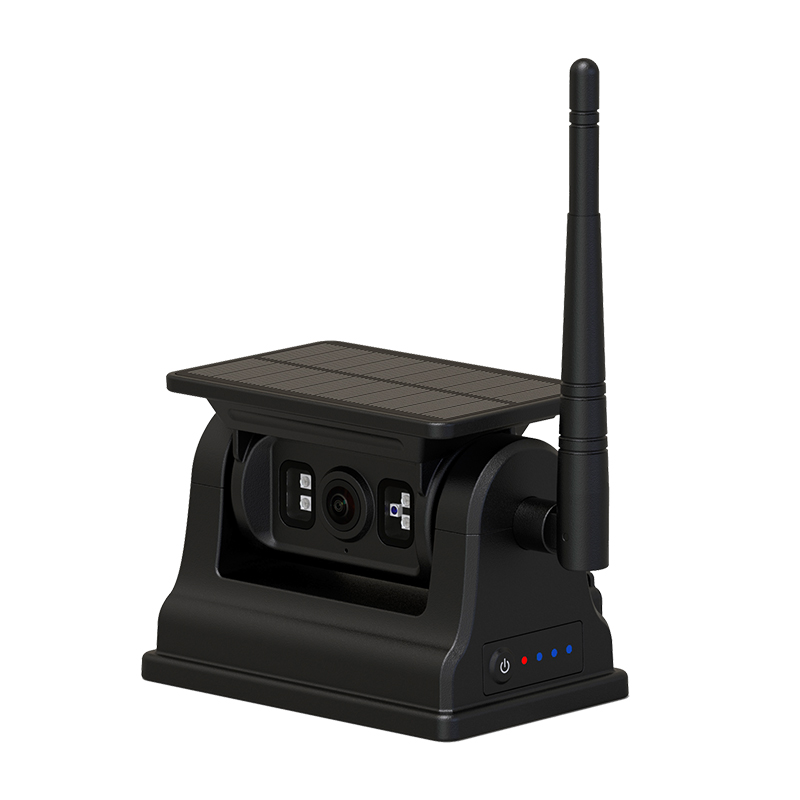 Solar powered wireless rear view camera